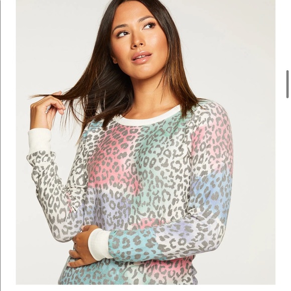 Painted Leopard Sweatshirt Animal Print 